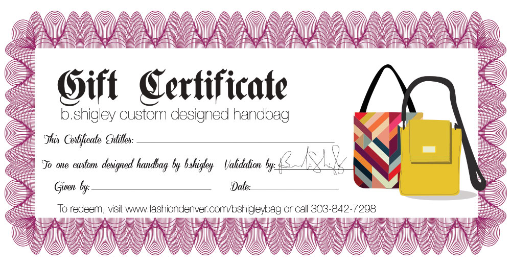 b.shigley designs gift certificate