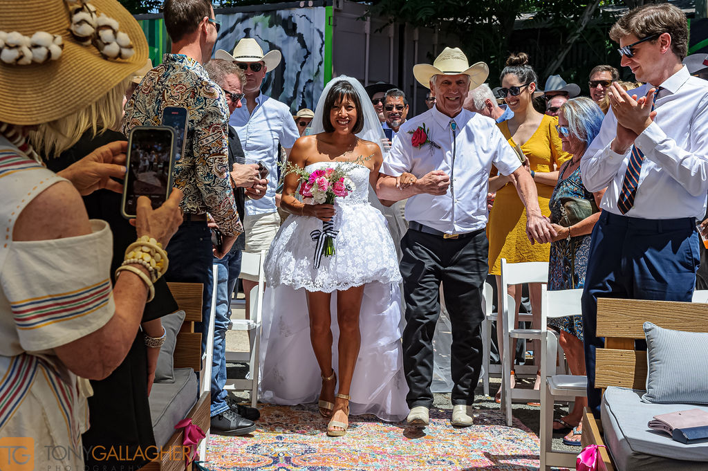 Brandi Shigley walking down the aisle with Dad. 